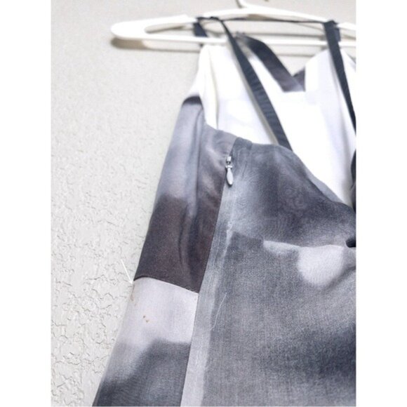 Rachel Comey Aten Silk Watercolor Dress 4 Square Neckline Organza Ruffle - Picture 10 of 12